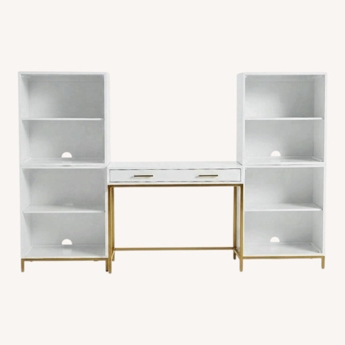 Used Pottery Barn White Blaire Desk & Bookcase for sale on AptDeco