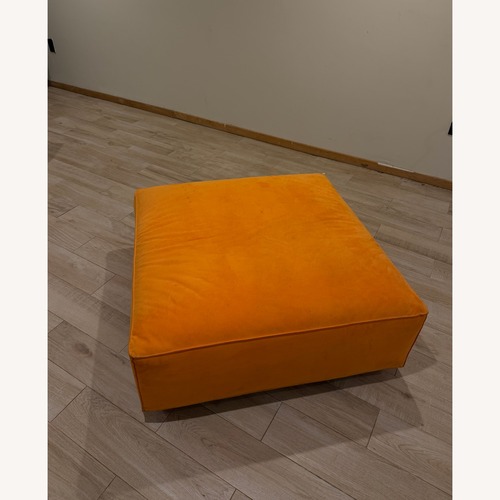 Used Knoll Orange Ottoman for sale on AptDeco