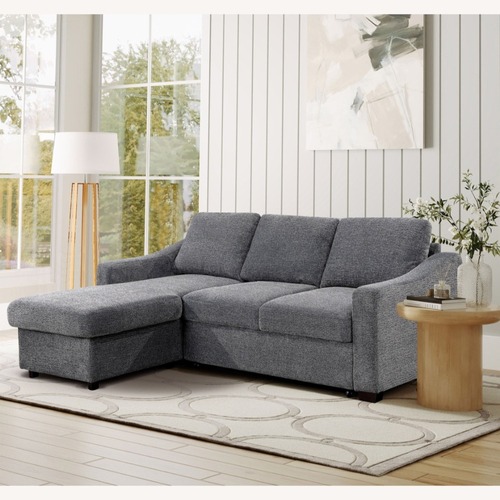 Used Costsco Dark Gray Fabric 2 Piece Sectional for sale on AptDeco