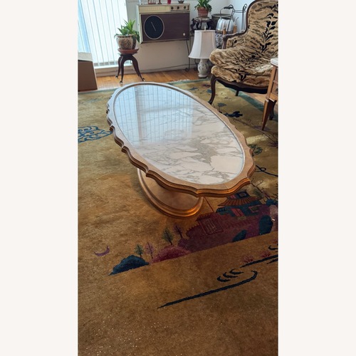 Used Vintage Elegant Marble-Top Coffee Table for sale on AptDeco