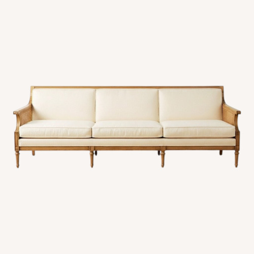 Used Mid-Century White Wood 3+ Seater Sofa for sale on AptDeco