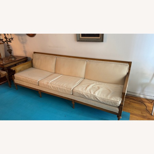Used Mid-Century White Wood 3+ Seater Sofa for sale on AptDeco
