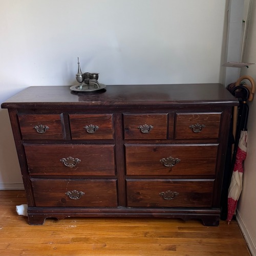 Used Classic Dark Wood 6-Drawer Bureau / Dresser for sale on AptDeco