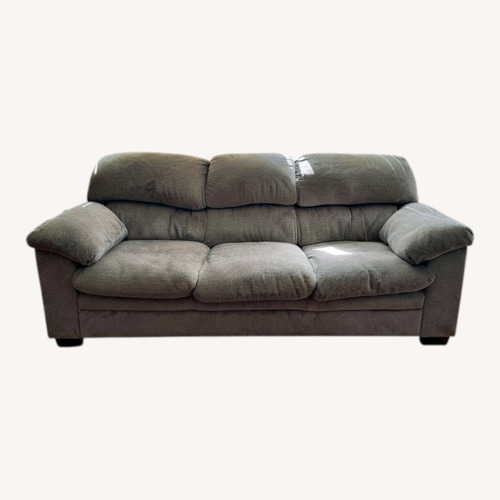 Used Simmons Upholstery Gray Harlow Plush Sofa for sale on AptDeco