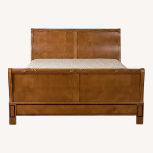 Used Thomasville Neoclassical Queen Size Maple Wood Sleigh Bed for sale on AptDeco