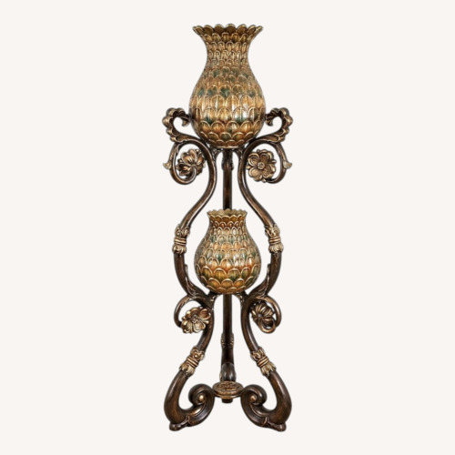 Used 67" Ornate Bronze & Gold Floor Lamp  for sale on AptDeco