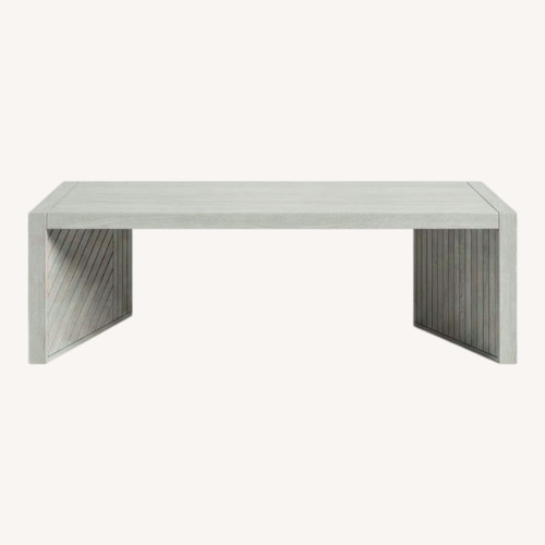 Used Crate & Barrel Dunewood Whitewashed Wood Coffee Table for sale on AptDeco