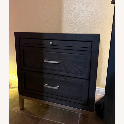 Used Brand New Dark Brown Wood Nightstand for sale on AptDeco