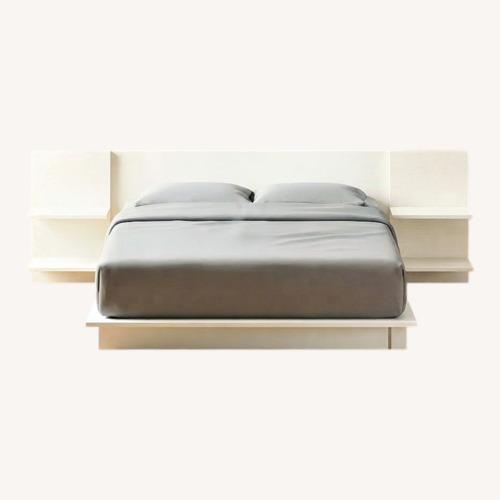 Used CB2 Andes Natural Wood Queen Bed for sale on AptDeco