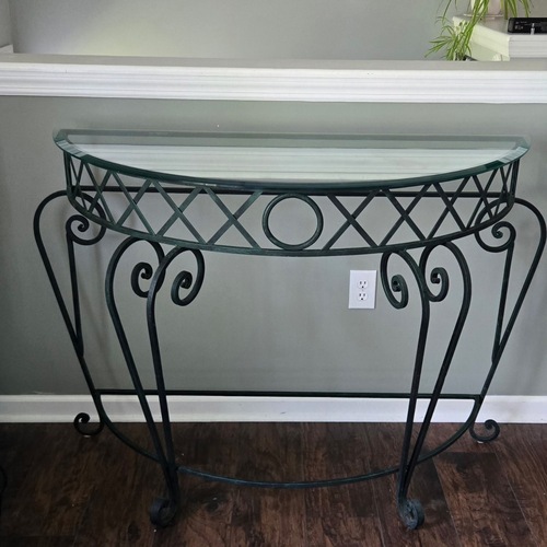 Used Vintage/Antique Finds Dark Gray Metal Side Table for sale on AptDeco