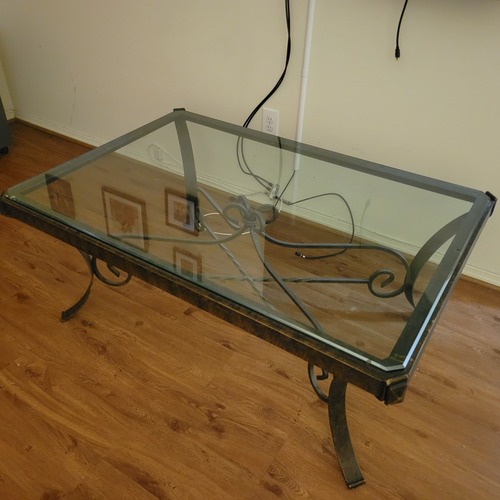 Used Dark Brown Glass Side Table for sale on AptDeco