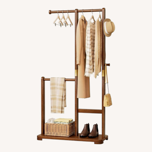 Used Amazon Dark Brown Wood Coat Rack for sale on AptDeco