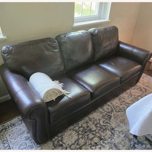 Used Genuine Leather Couch for sale on AptDeco