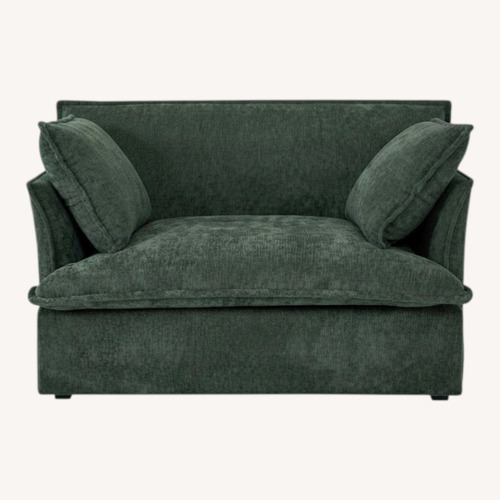Used Green Modern Chenille Upholstered Armchair for sale on AptDeco