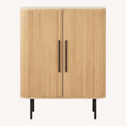 Used Sundays Easy Edge Bar Cabinet, White Oak for sale on AptDeco
