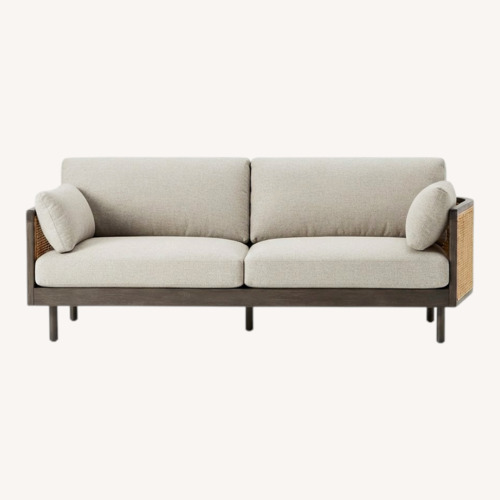 Used Rattan Black Frame 3 Seater Sofa for sale on AptDeco