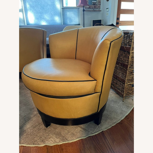 Used Zagaroli Swivel Leather Chair for sale on AptDeco
