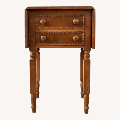 Used Vintage/Antique Finds Dark Brown Wood Side Table for sale on AptDeco