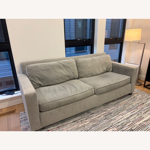 Used West Elm Henry Light Gray Velvet 3+ Seater Sofa for sale on AptDeco