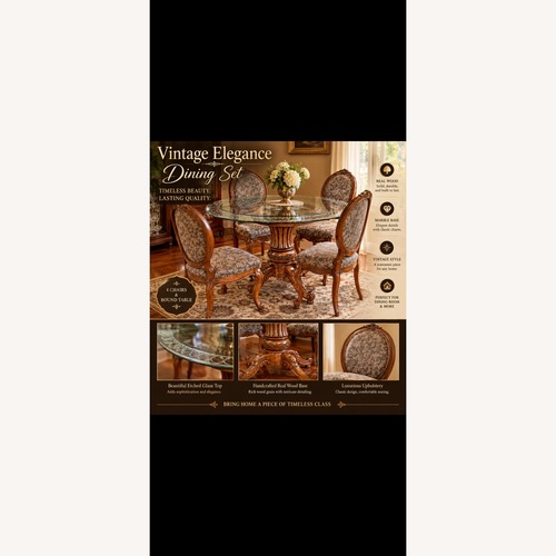 Used Vintage Dining Set - Marble for sale on AptDeco