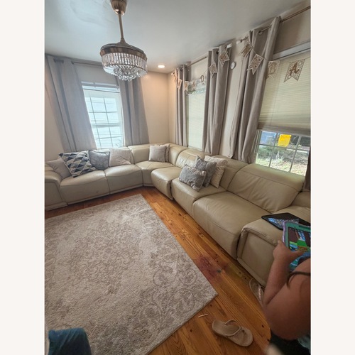 Used Orren Ellis Leather Sectional for sale on AptDeco