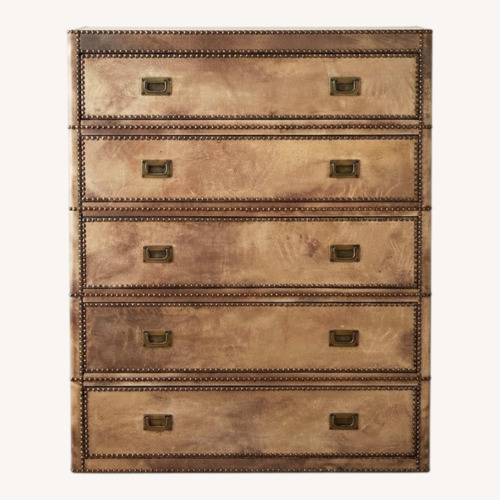 Used Restoration Hardware Marseilles Light Brown Leather Dresser for sale on AptDeco