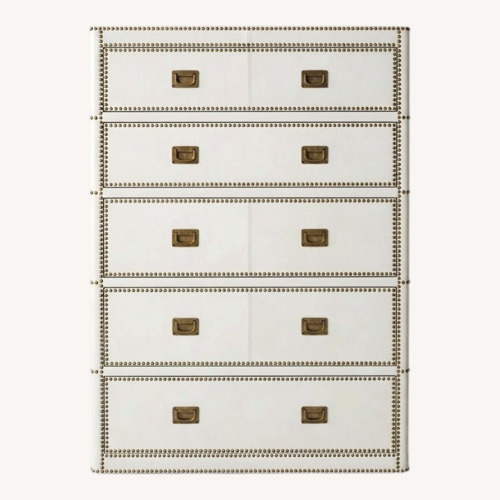 Used Restoration Hardware Marseilles Light Brown Leather Dresser for sale on AptDeco