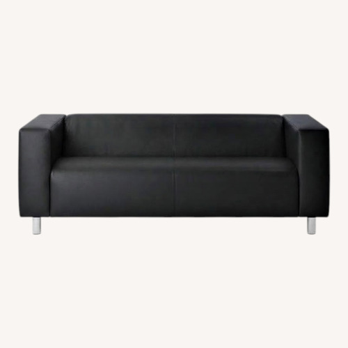 Used IKEA Klippan 1980s Black Leather Sofa for sale on AptDeco