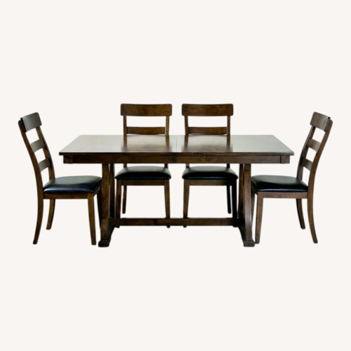 Used Mango Wood Extendable Dining Table and 6 Chairs for sale on AptDeco