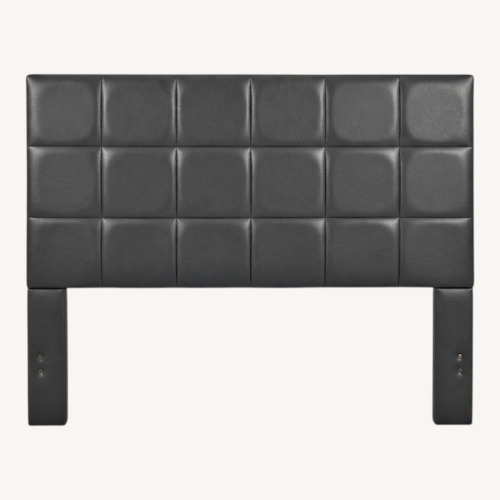 Used Rooms To Go Gray Faux Leather Queen Headboard for sale on AptDeco