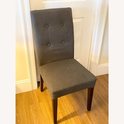 Used Set of 4 Dark Gray Fabric Dining Chairs for sale on AptDeco