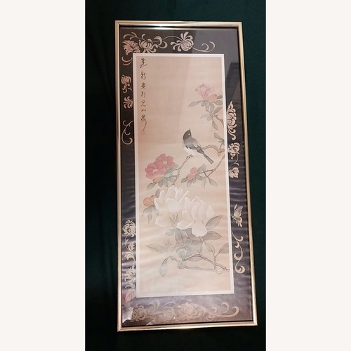 Used Chinese Bird in Cherry Blossom Tree Framed Print for sale on AptDeco