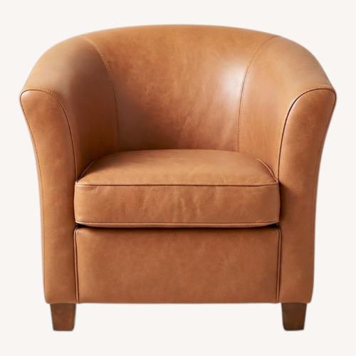 Used Grandin Road Cordoba Carmel Leather Accent Chair for sale on AptDeco