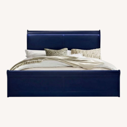 Used Charlston Blue Twin Bed With LED for sale on AptDeco