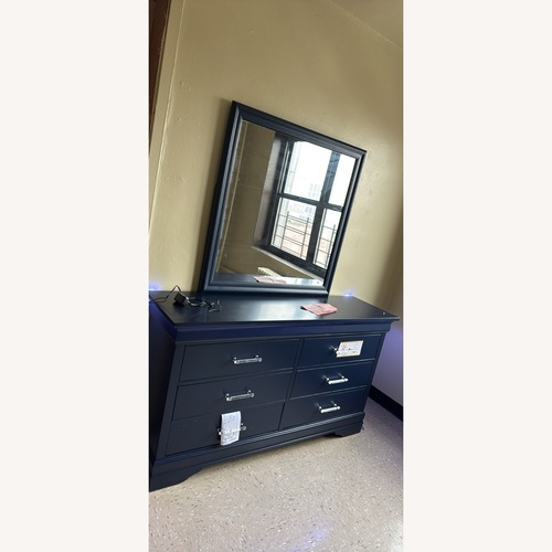 Used Charleston Blue Dresser with LED Lighting for sale on AptDeco