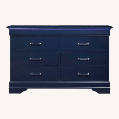 Used Charleston Blue Dresser with LED Lighting for sale on AptDeco