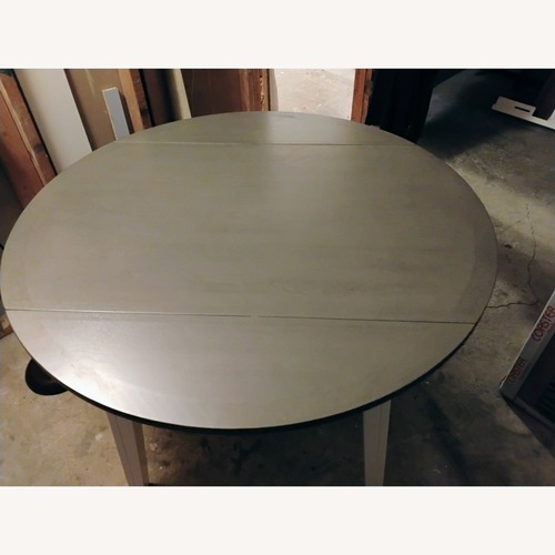 Used Light Gray Wood Dining Set for sale on AptDeco