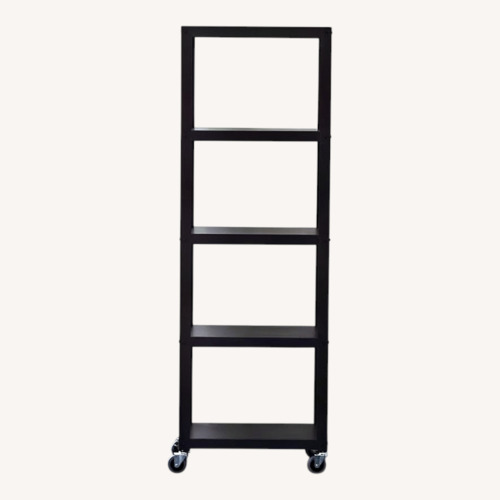 Used CB2 Go-Cart Carbon Five-Shelf Rolling Bookcase for sale on AptDeco