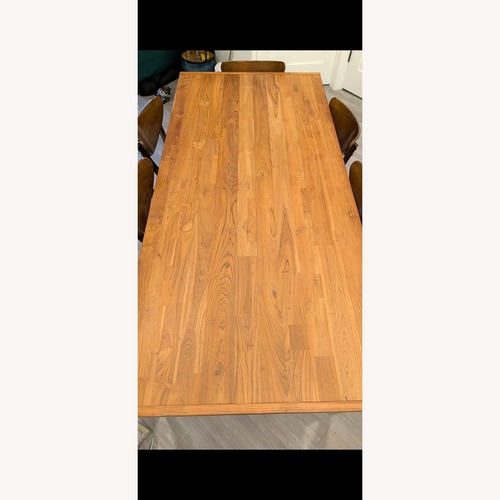 Used Crate & Barrel Light Brown Wood Dining Table for sale on AptDeco