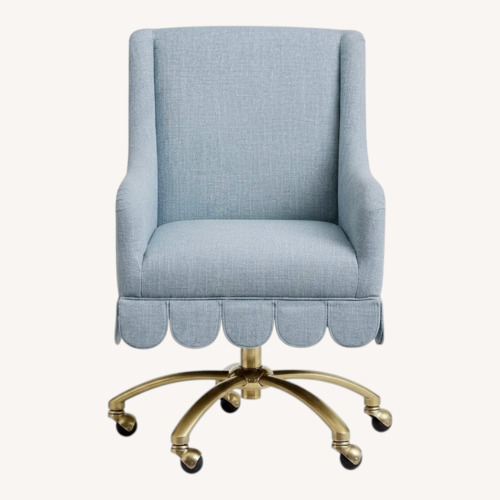Used Pottery Barn Scalloped Fringe Swivel Desk Chair for sale on AptDeco