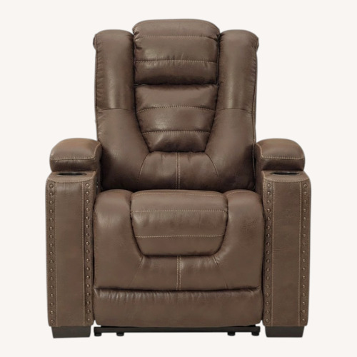 Used Ashley Furniture Dark Brown Faux Leather Recliner for sale on AptDeco