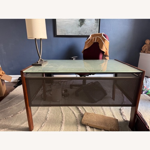 Used Glass Wood and Metal Desk  for sale on AptDeco