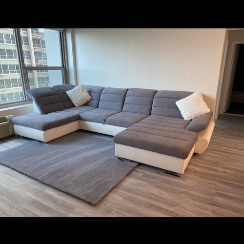 Used Light Gray Microsuede 3+ Piece Sectional for sale on AptDeco