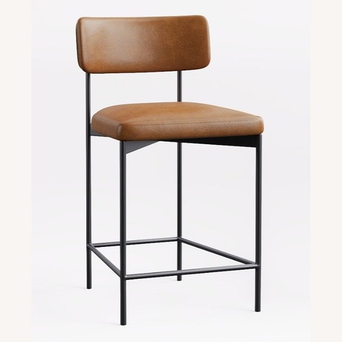 Used Pottery Barn Maison Leather Stools, Set of 3 for sale on AptDeco