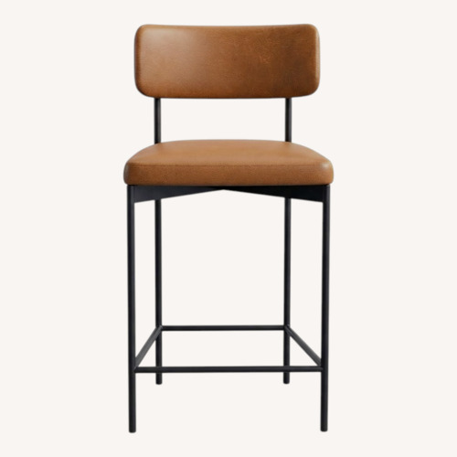Used Pottery Barn Maison Leather Stools, Set of 3 for sale on AptDeco