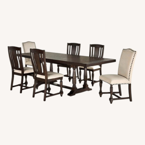 Used Xcalibur 96" Trestle Dining Table W Leaf for sale on AptDeco