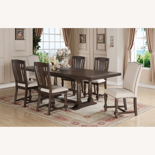 Used Xcalibur 96" Trestle Dining Table W Leaf for sale on AptDeco