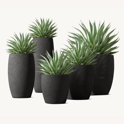 Used Restoration Hardware Terreno Planter, 18" Diam x 18" H, Carbon for sale on AptDeco