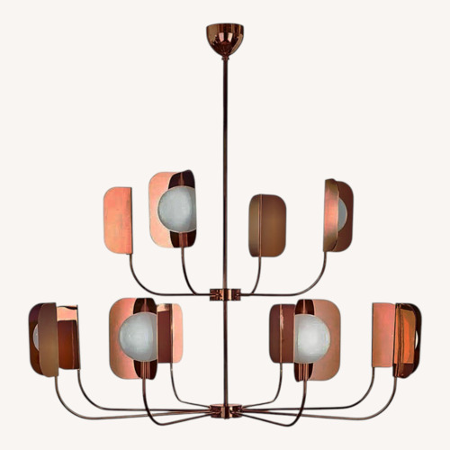 Used MCM Copper Finish Iron Leaf Chandelier  for sale on AptDeco