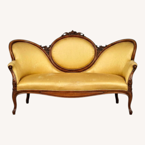 Used Vintage/Antique Finds Gold Wood Loveseat for sale on AptDeco